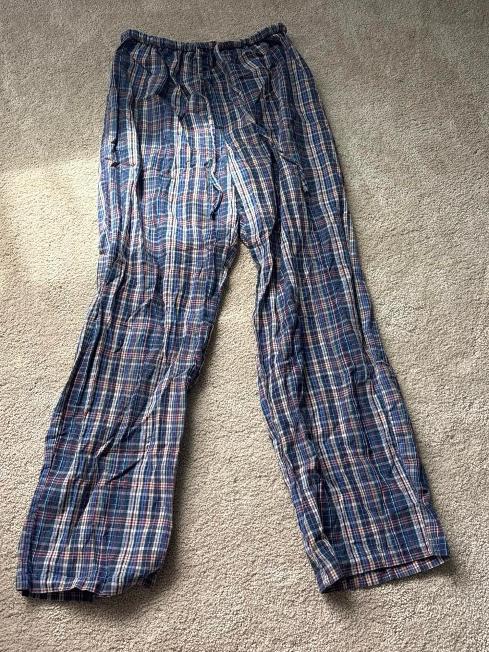 American Vintage Blue Plaid Lounge Pajama Pants